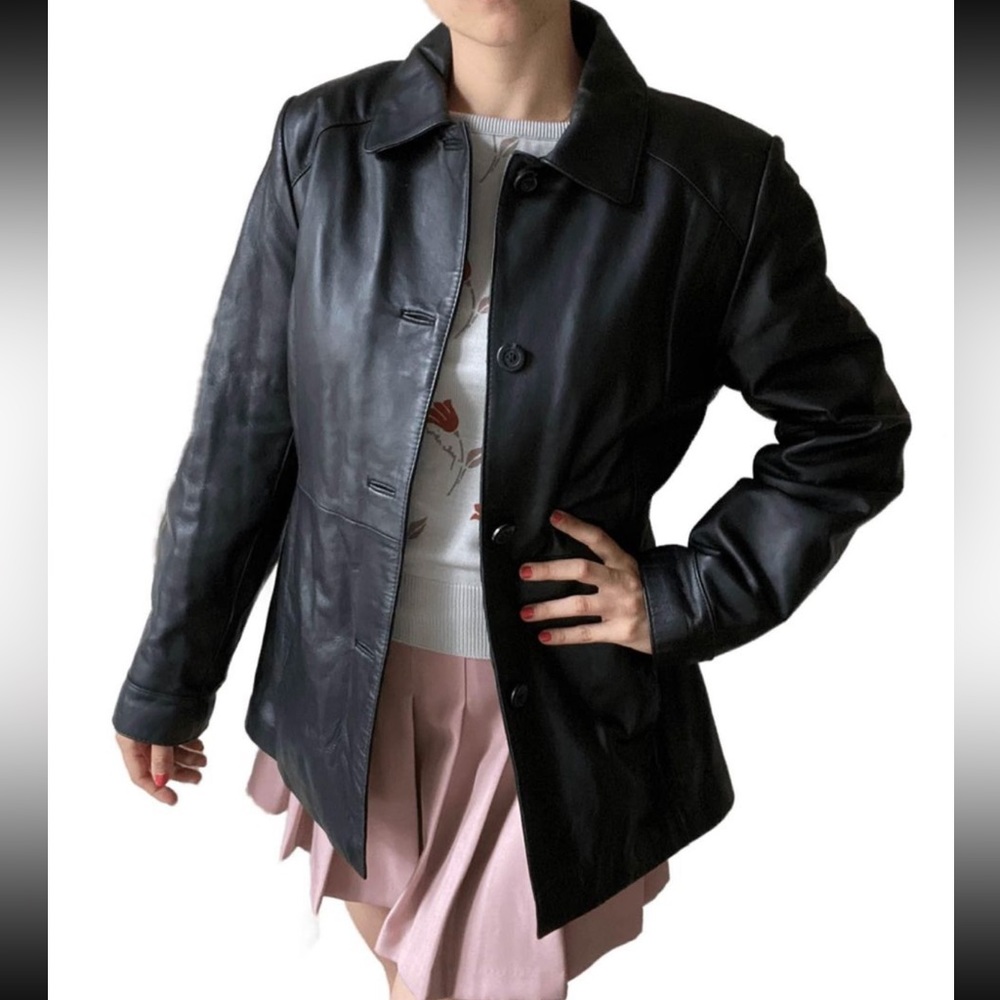 Vintage Jessica genuine Leather women’s black Jacket size medium